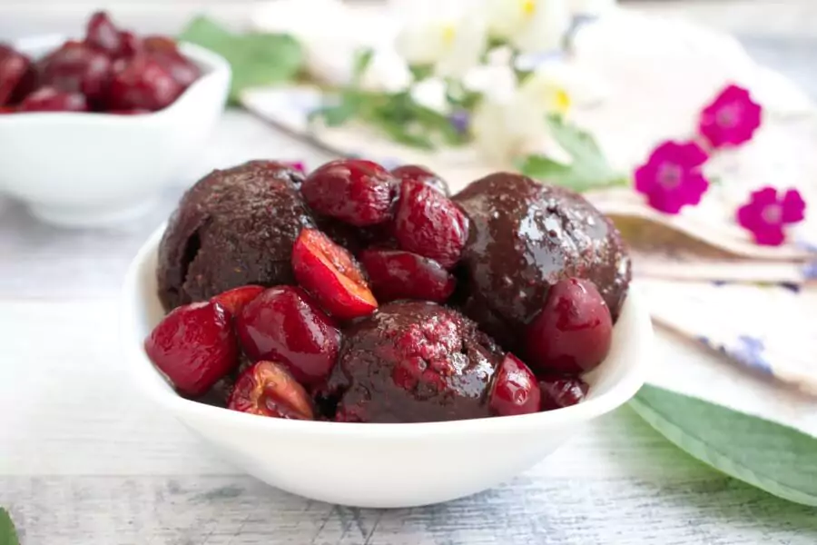 Vegan Chocolate Cherry Sorbet