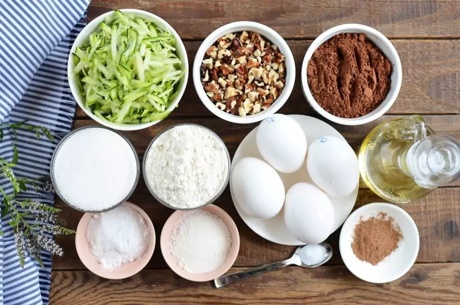 Ingredients for Zucchini Chocolate Cake
