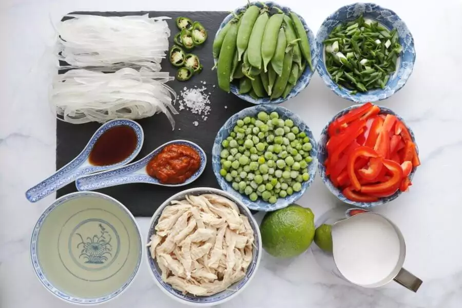Ingredients for Coconut Curry Chicken Soup