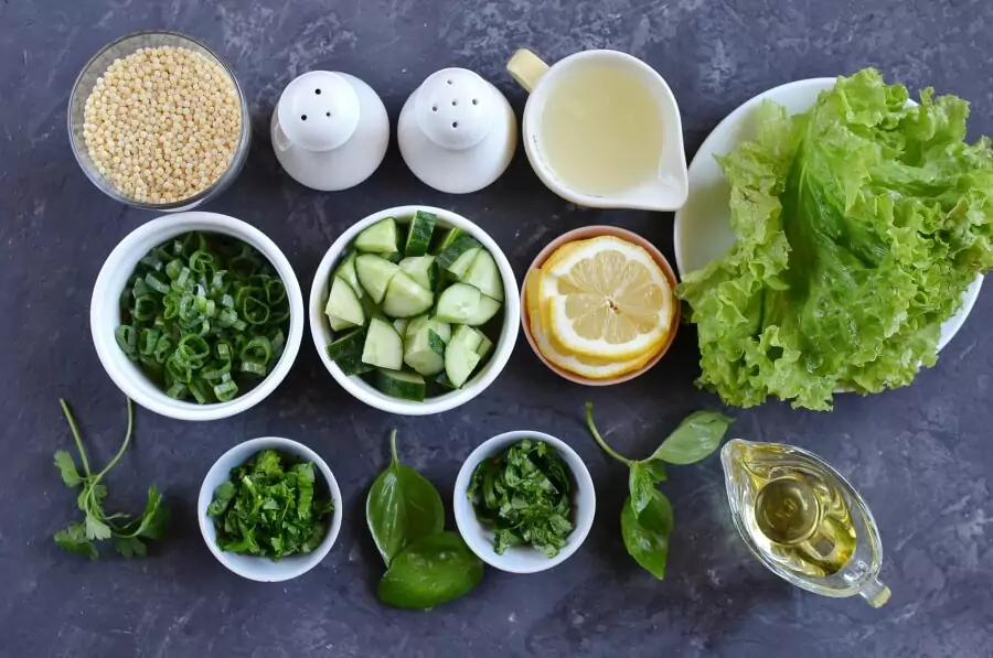 Ingredients for Couscous and Cucumber Salad