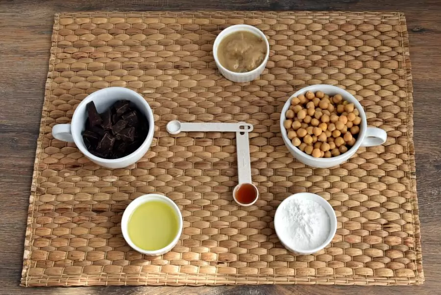 Ingredients for Vegan Dark Chocolate Hummus