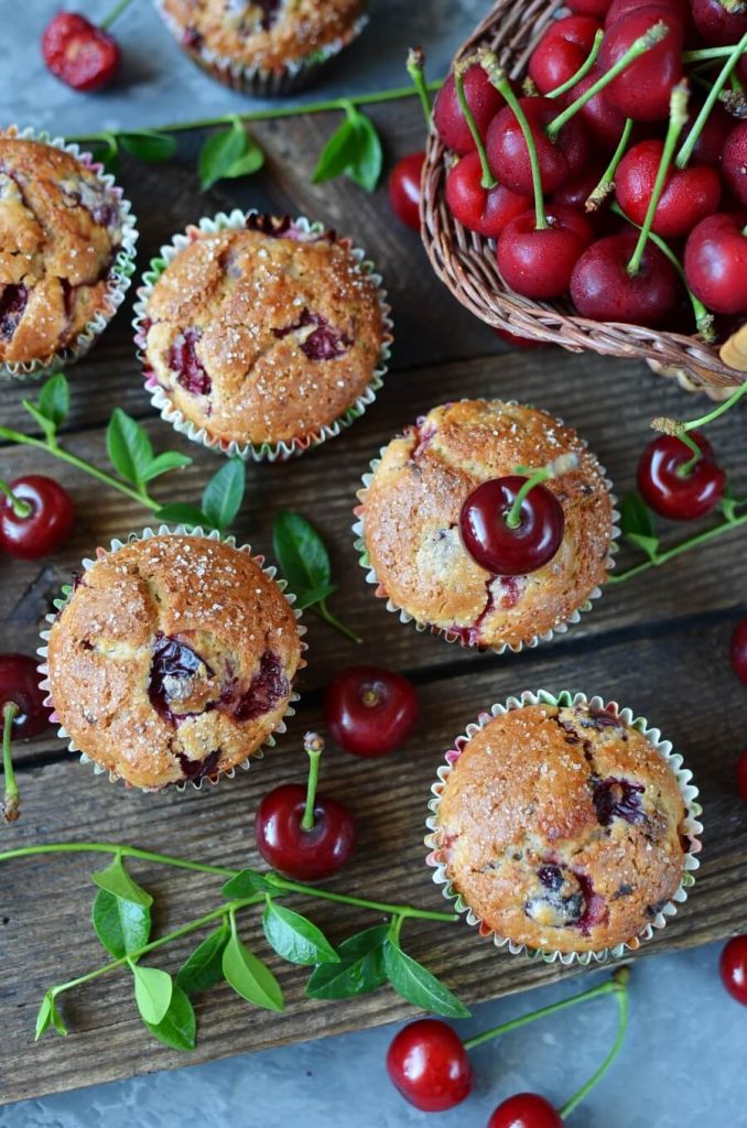 Fresh Cherry Muffins
