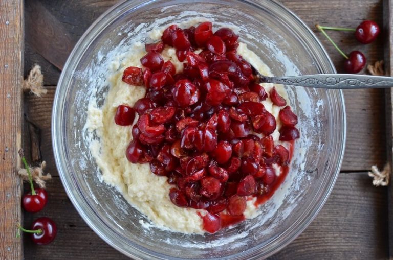 Step 5 - Fresh Cherry Muffins
