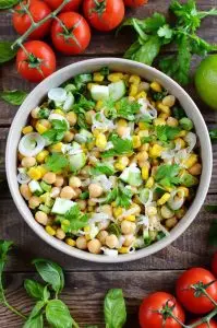 Fresh Vegan Corn and Chickpea Salad