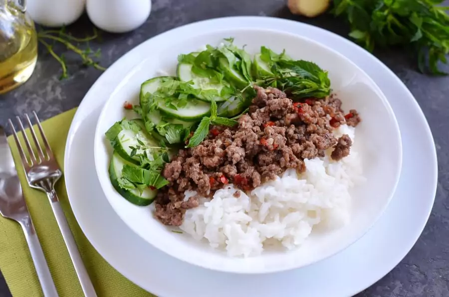 Ginger Pork and Cucumber Salad with Mint