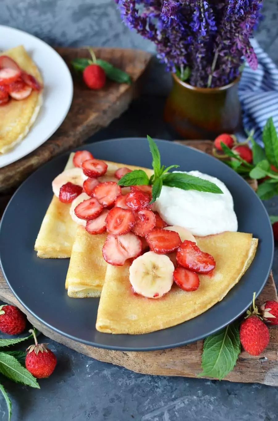 Gluten free Strawberry-Banana Crepes