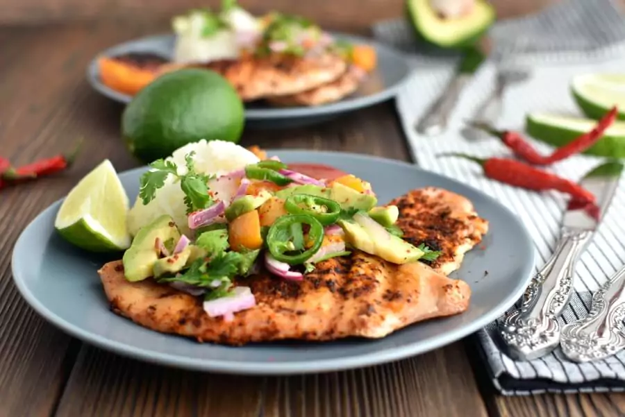 Grilled Ancho Chicken Breasts with Apricot Salsa