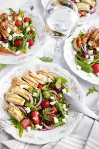Grilled Chicken Salad with Strawberries and Feta
