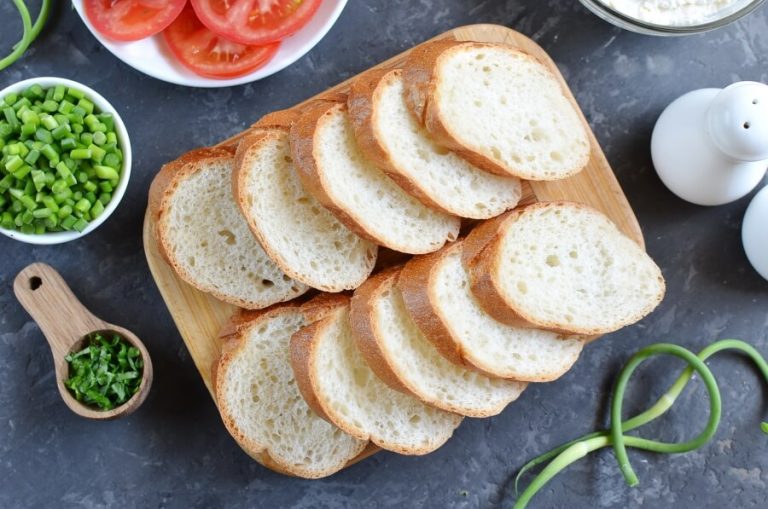 Step 2 - Grilled Crostini with Garlic Scape Cream Cheese and Tomatoes