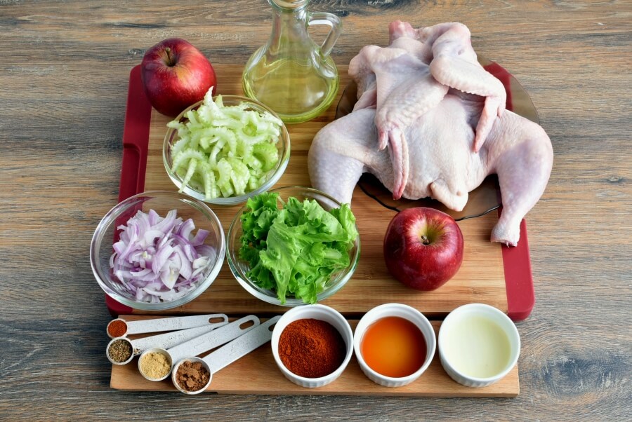 Ingridiens for Grilled Spiced Chicken with Crunchy Apple Salad
