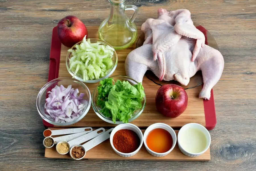 Ingredients for Grilled Spiced Chicken with Crunchy Apple Salad