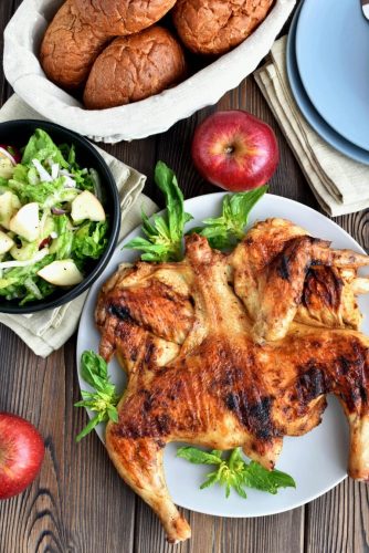 Grilled Spiced Chicken with Crunchy Apple Salad