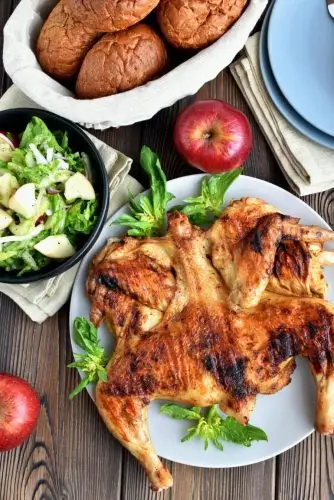 Grilled Spiced Chicken with Crunchy Apple Salad