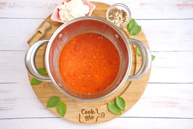 Step 6 - Healthy Roasted Red Pepper & Tomato Soup with Ricotta