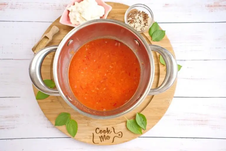 Step 6 - Healthy Roasted Red Pepper & Tomato Soup with Ricotta