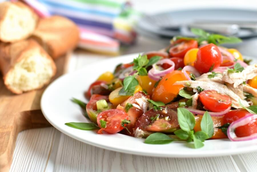 Heirloom Tomato and Chicken Toss