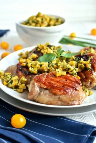 Keto Grilled Chicken with Herbed Corn Salsa