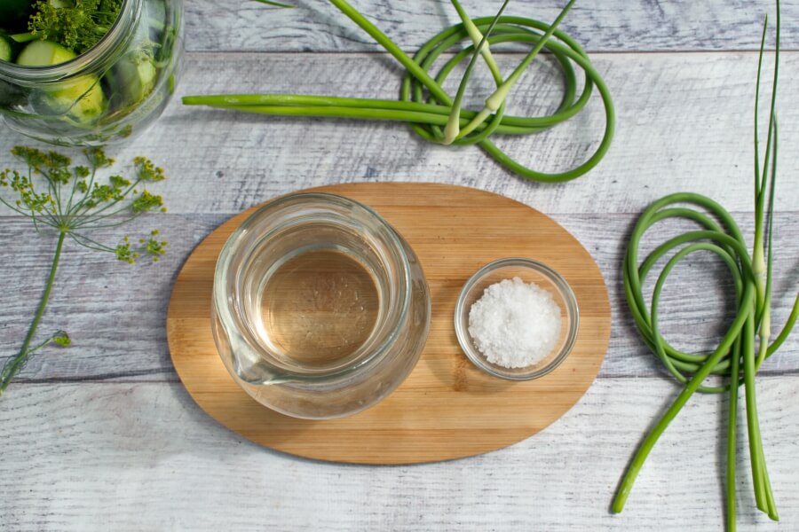 Lacto-Fermented Pickles with Garlic Scapes recipe - step 3
