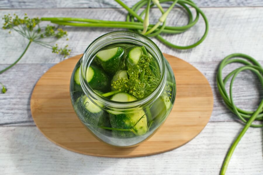Lacto-Fermented Pickles with Garlic Scapes recipe - step 4