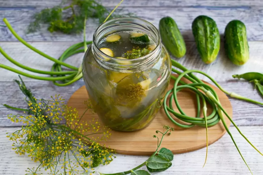 Lacto-Fermented Pickles with Garlic Scapes recipe - step 6