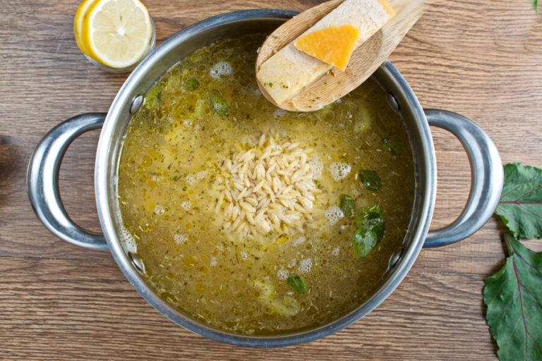Step 7 - Lemon Chicken and Chard Orzo Soup