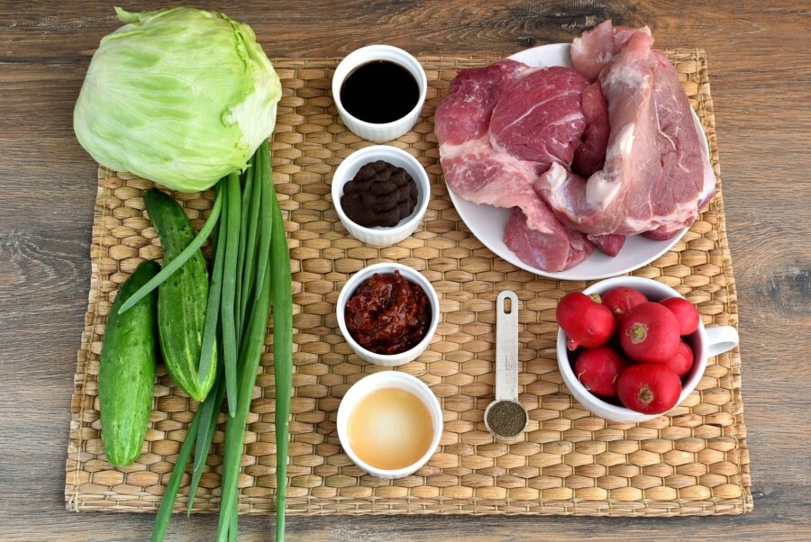 Ingridiens for Healthy Low Carb Korean Pork Lettuce Wraps