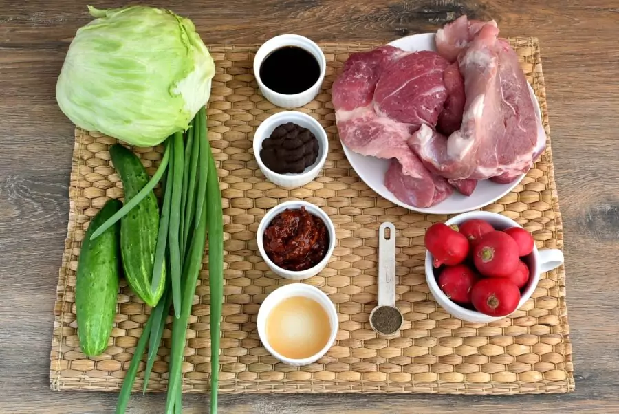 Ingredients for Healthy Low Carb Korean Pork Lettuce Wraps