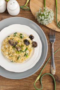 Orzo With Shiitake and Garlic Scapes