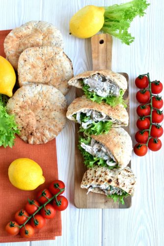Poppy Seed Chicken Pitas