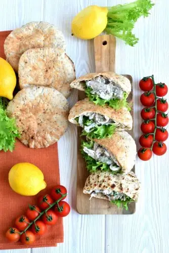 Poppy Seed Chicken Pitas