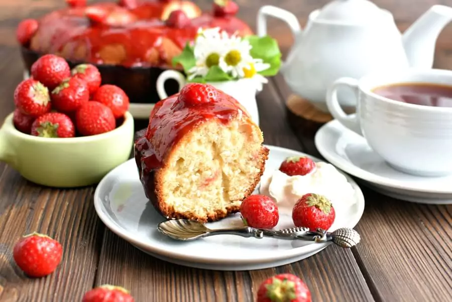 Pound Cake with Strawberry Glaze