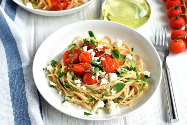 Step 7 - Roasted Cherry Tomato Sauce with Spaghetti