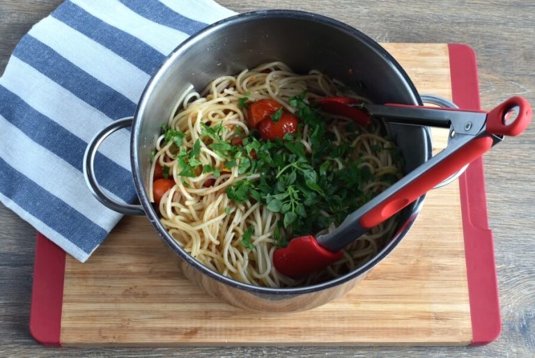 Step 6 - Roasted Cherry Tomato Sauce with Spaghetti