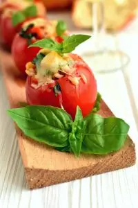 Roasted Corn and Basil Stuffed Tomatoes