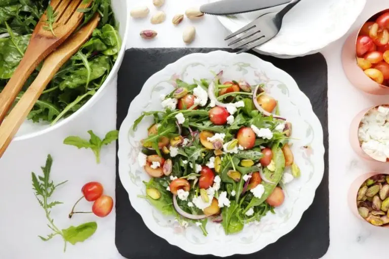 Step 4 - Salad with Cherries, Goat Cheese and Pistachios