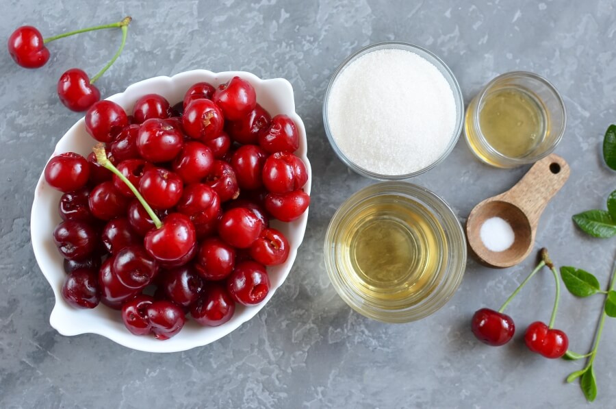 Ingridiens for Sour Cherry Sorbet