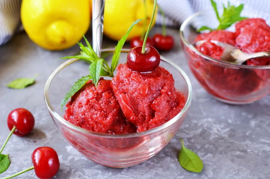 Sour Cherry Sorbet Recipe-How To Make Sour Cherry Sorbet-Delicious Sour Cherry Sorbet