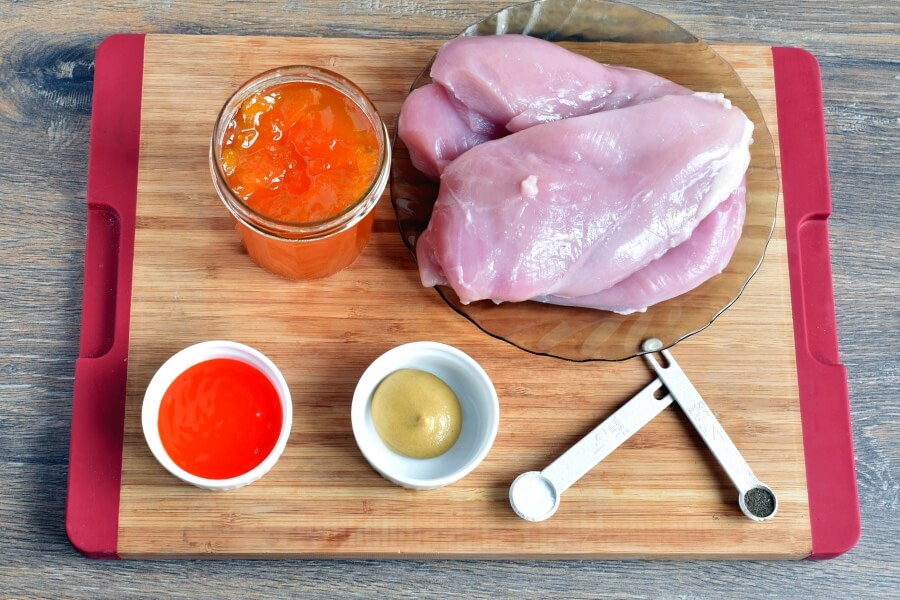 Ingridiens for Spicy Apricot Glazed Chicken