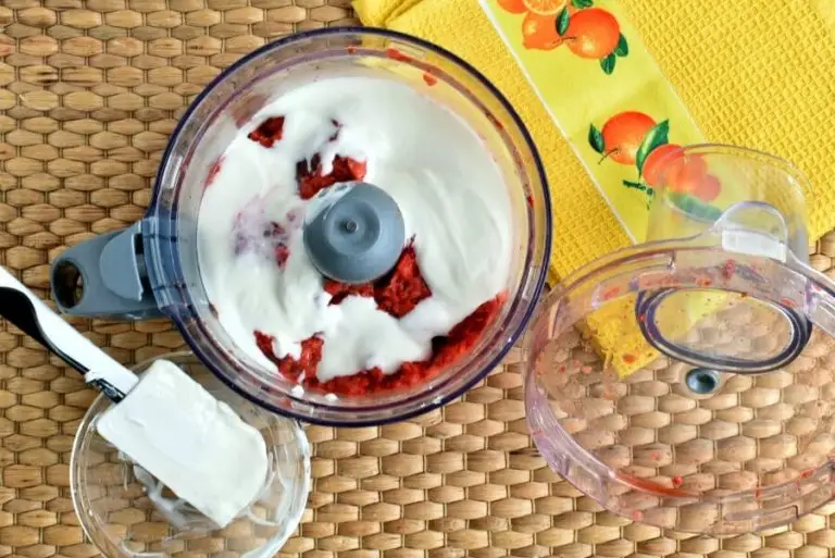 Step 1 - Strawberry Basil Frozen Yoghurt