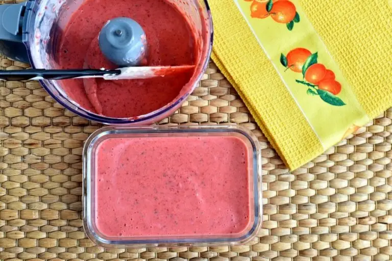 Step 3 - Strawberry Basil Frozen Yoghurt