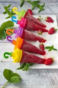 Strawberry Mojito Wine Popsicles