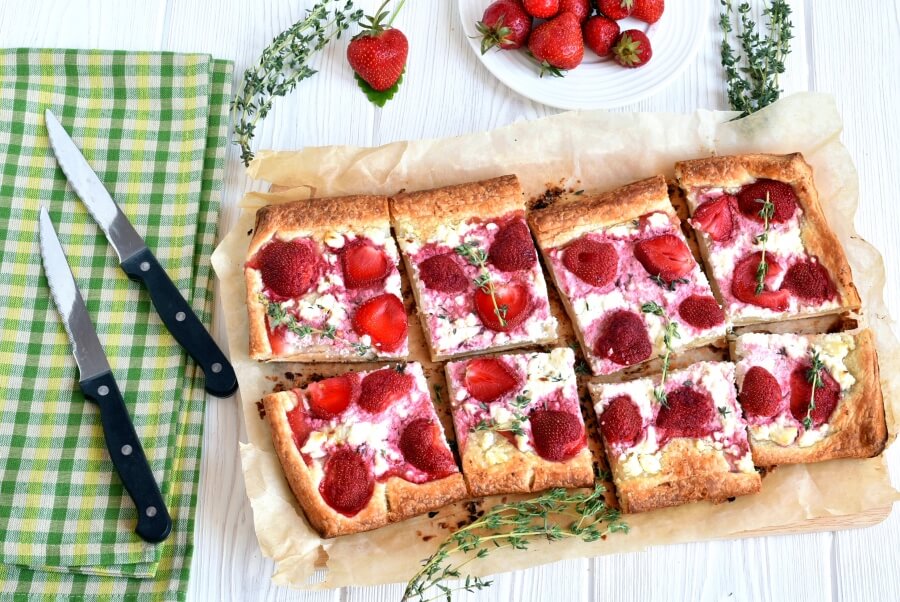 Strawberry Feta and Thyme Tart