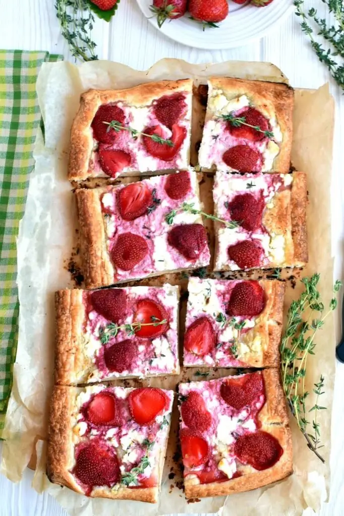 Strawberry Feta and Thyme Tart