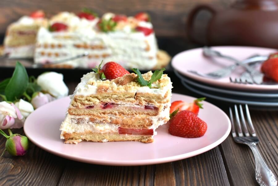 Strawberry shortcake slice Recipe-How To Lemon Strawberry shortcake slice-Delicious Strawberry shortcake slice