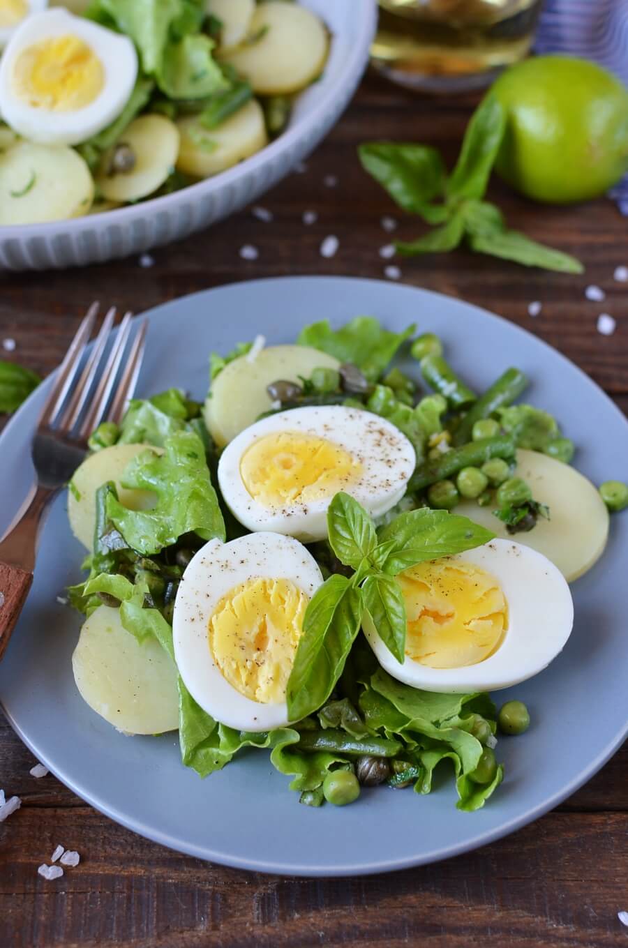 Summer egg salad with basil & peas recipe