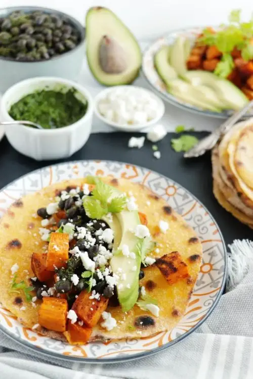 Sweet Potato, Avocado and Black Bean Tacos