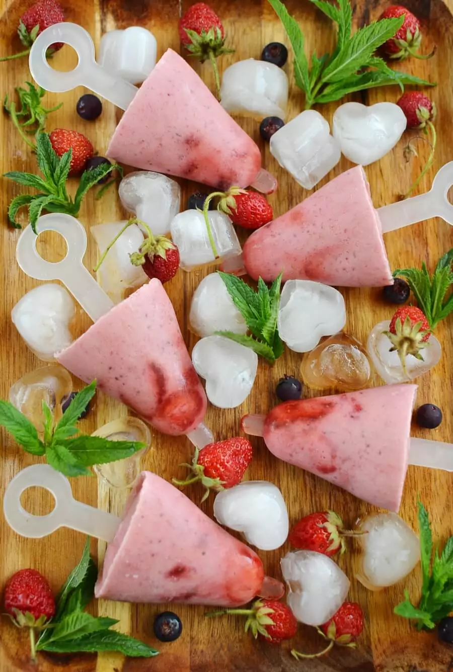 Vegan Coconut Milk Strawberry-Banana Pops