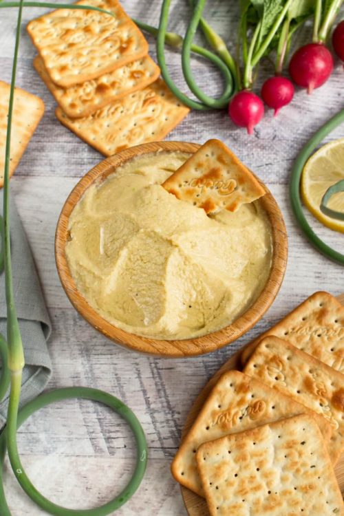 Vegan Hummus with Garlic Scapes
