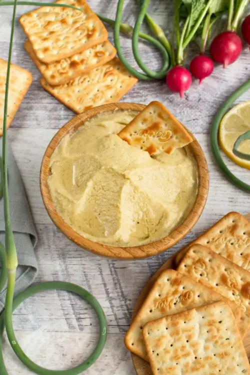 Vegan Hummus with Garlic Scapes