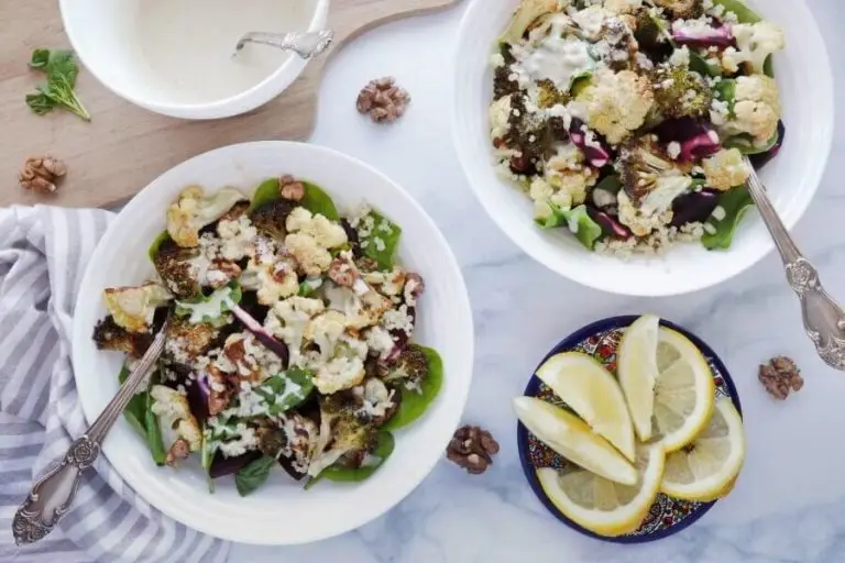 Step 4 - Vegan Roasted Cauli-Broc Bowl with Tahini Hummus